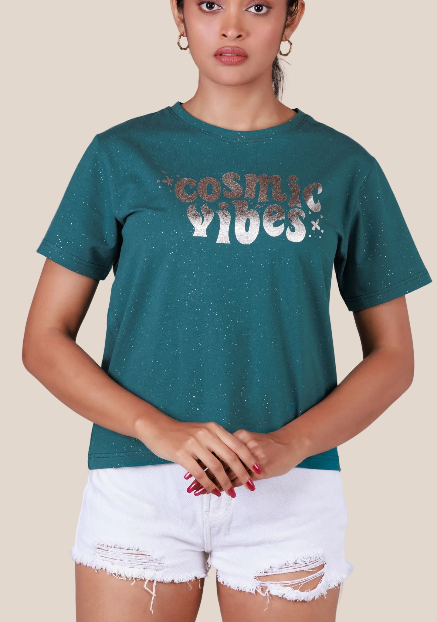Short-Length T-Shirt - Teal Blue