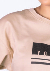 Ladies Drop Shoulder T Shirt - Rose Gold
