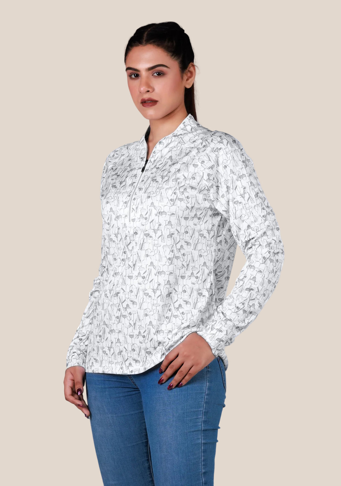 Ladies Kurthi Top - Silver