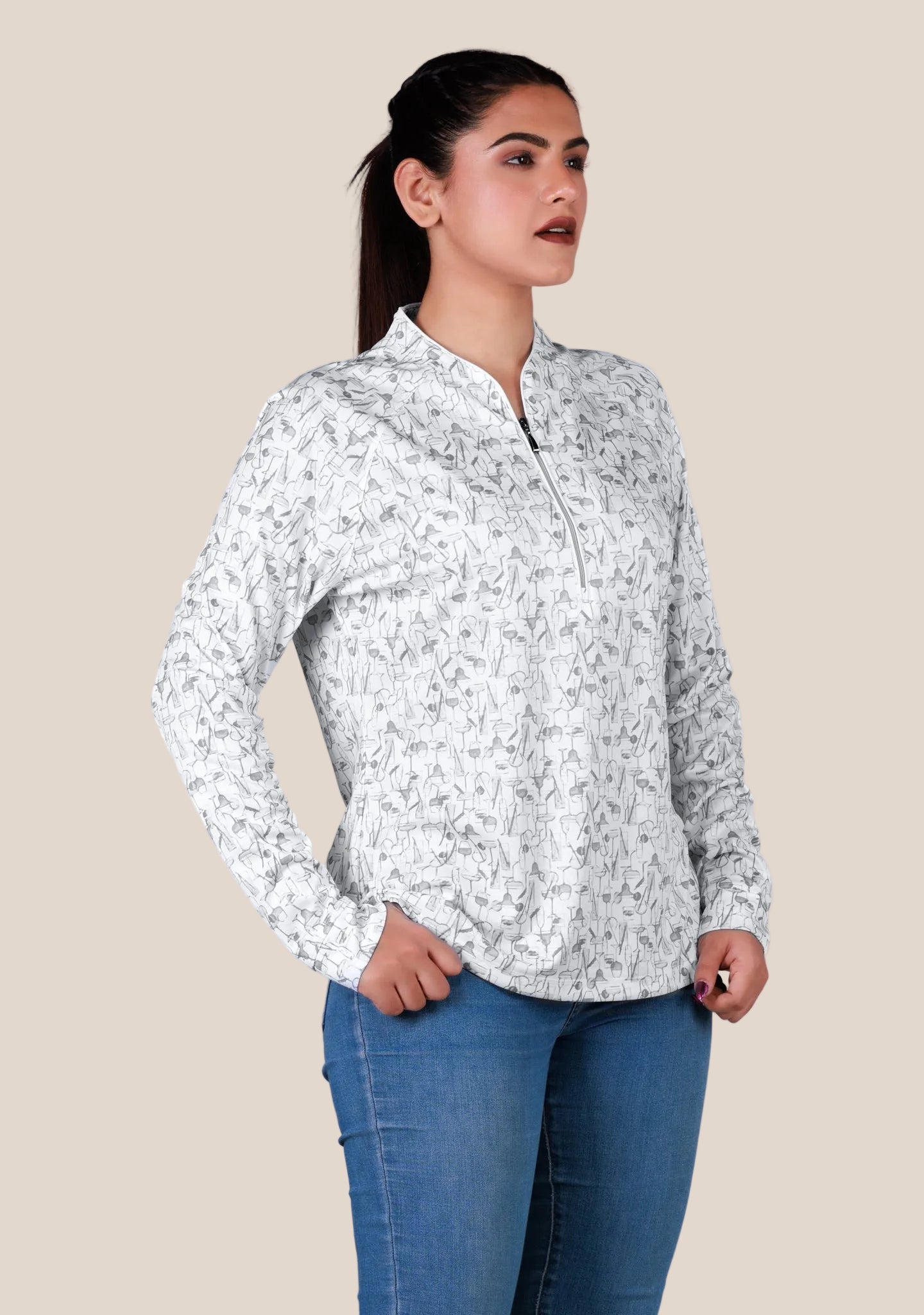 Ladies Kurthi Top - Silver