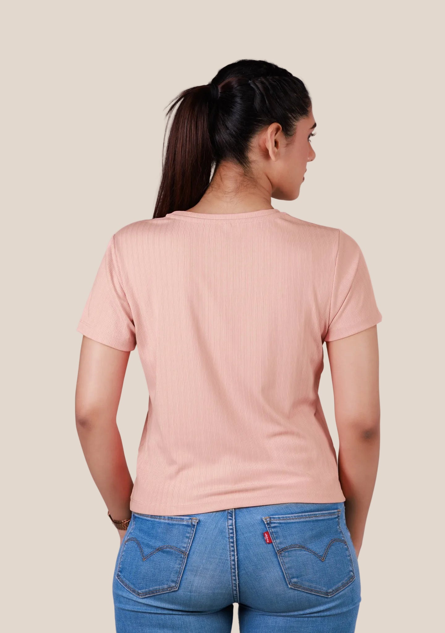 Ladies Crop V-Neck T-Shirt