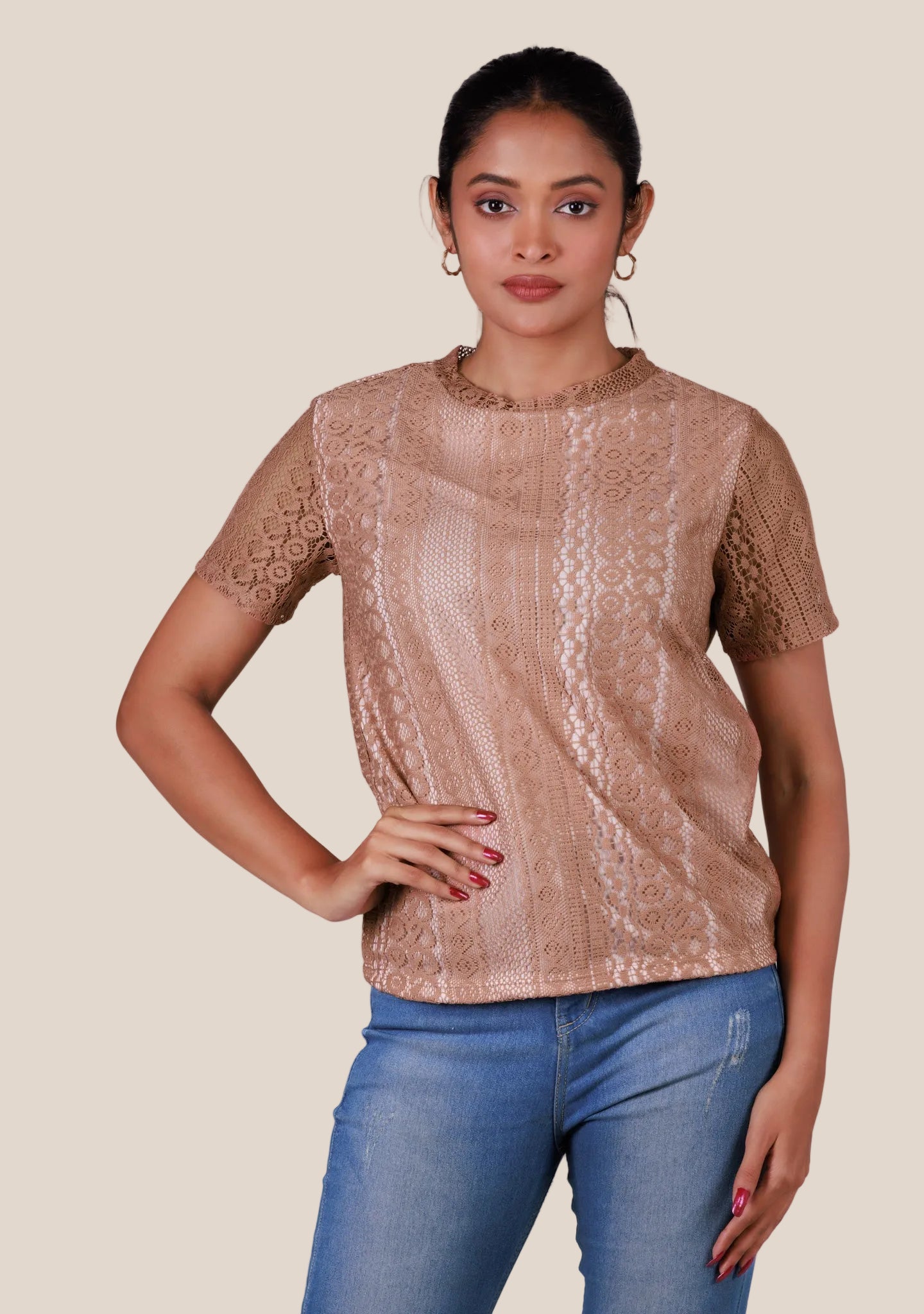 Short-Length T-Shirt - Printed