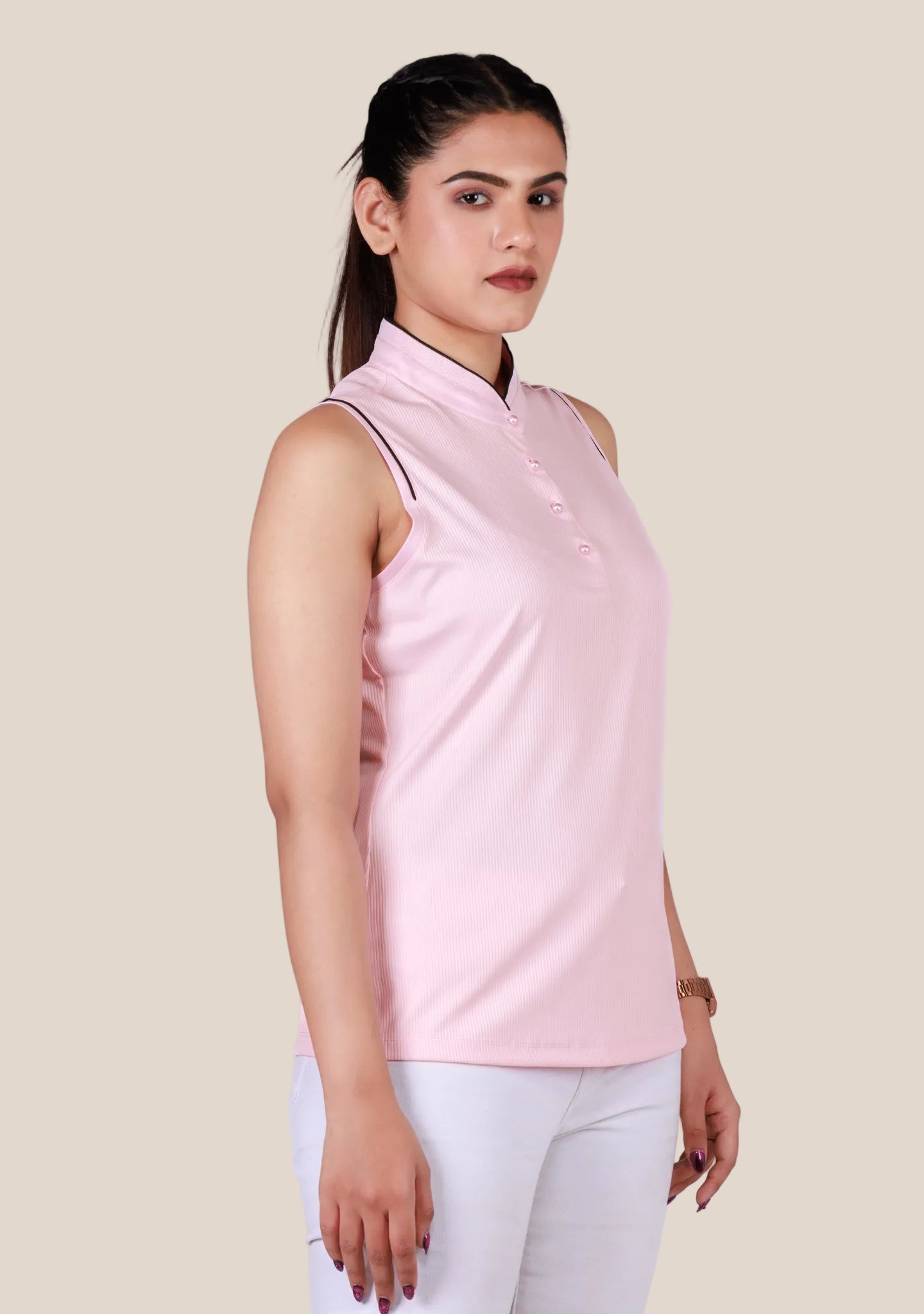 Ladies Sleeveless Top - Beige
