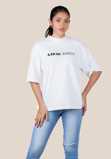 Ladies Over Size T-Shirt- White