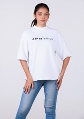 Ladies Over Size T-Shirt- White