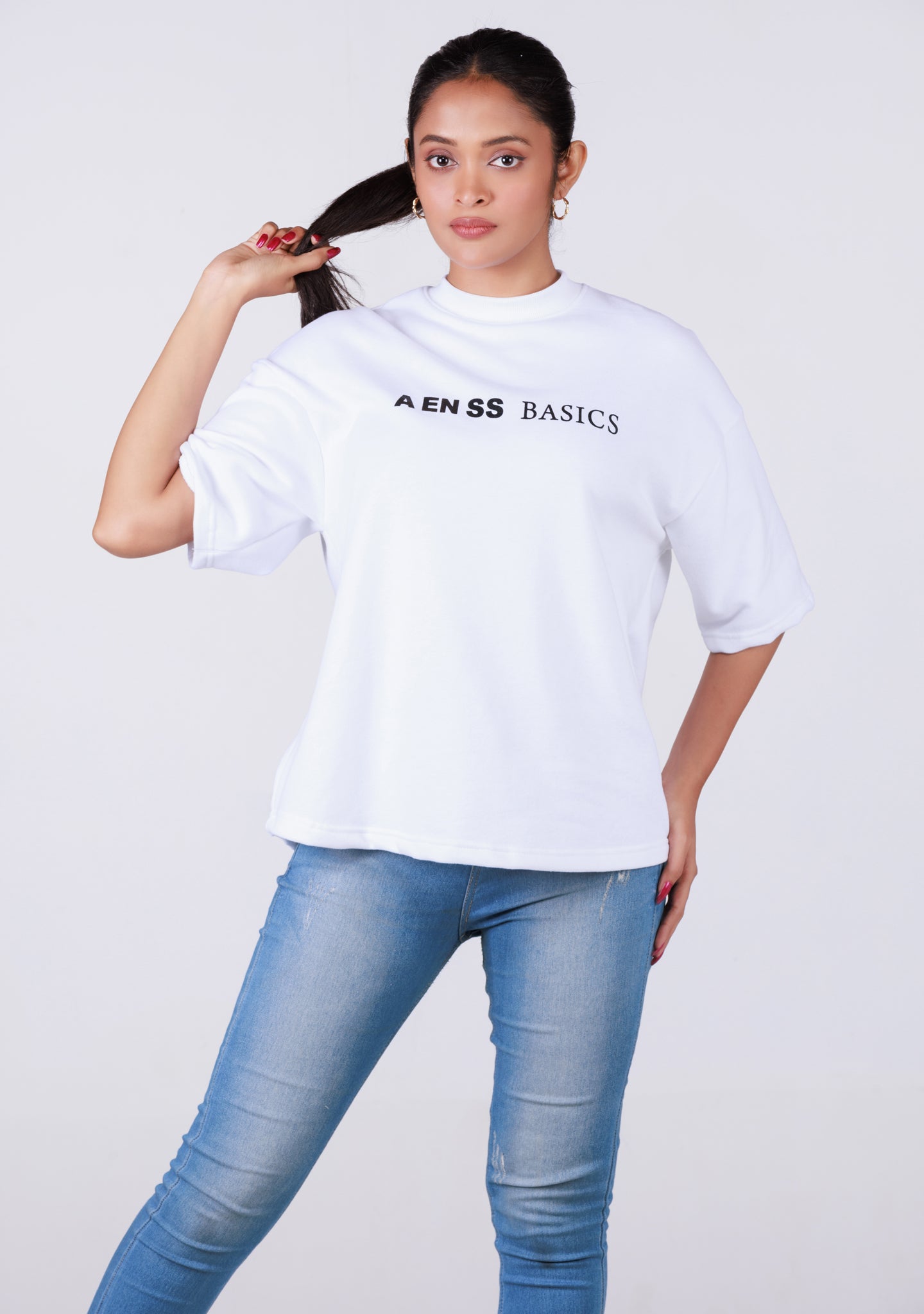 Ladies Over Size T-Shirt- White