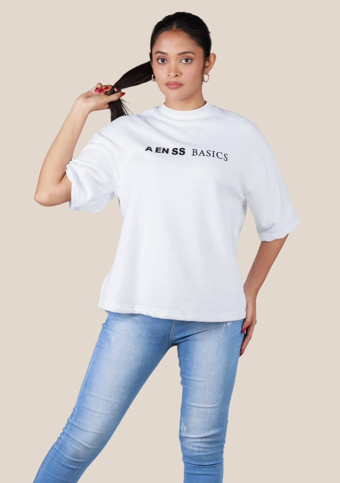 Ladies Over Size T-Shirt- White