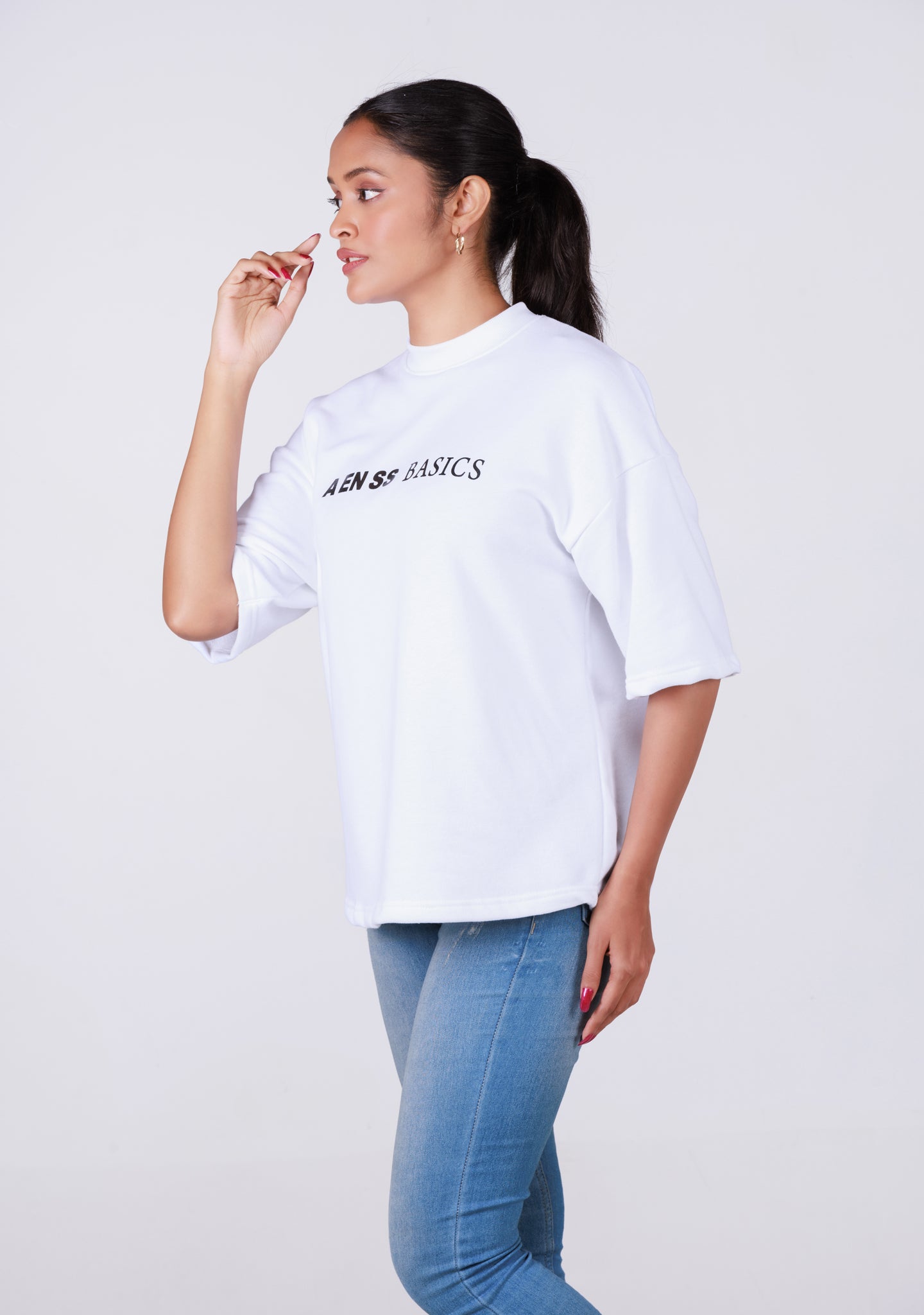 Ladies Over Size T-Shirt- White