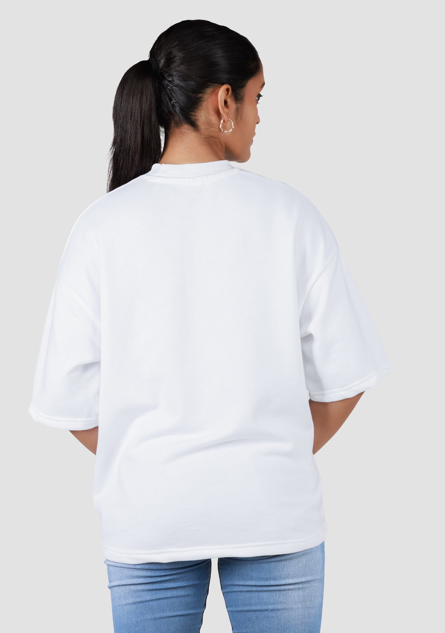 Ladies Over Size T-Shirt- White