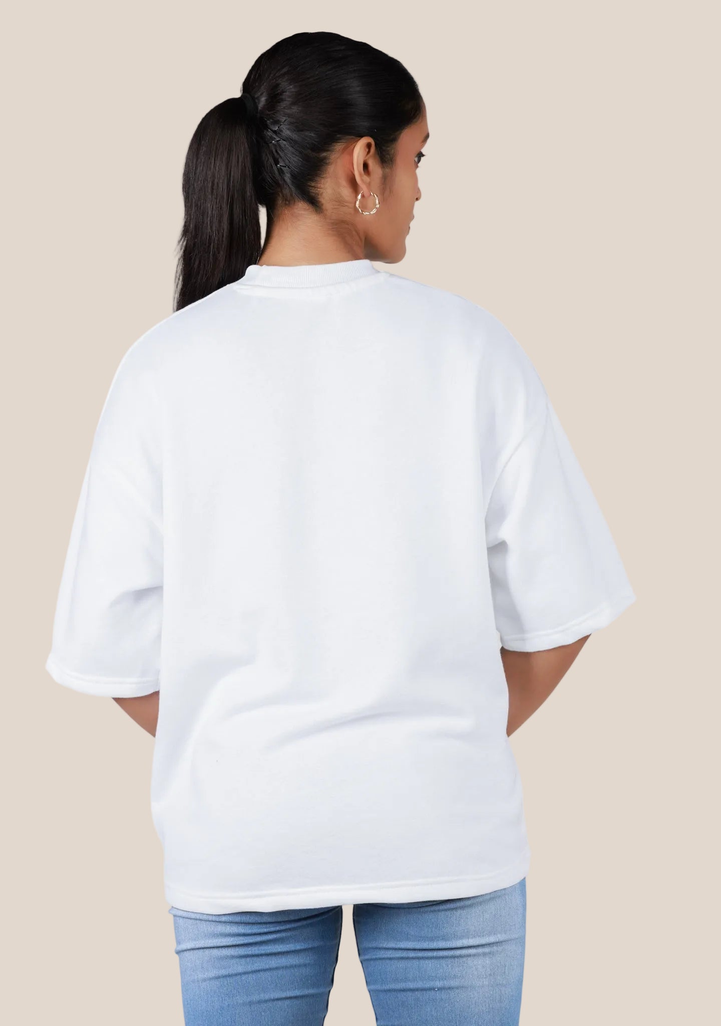 Ladies Over Size T-Shirt- White