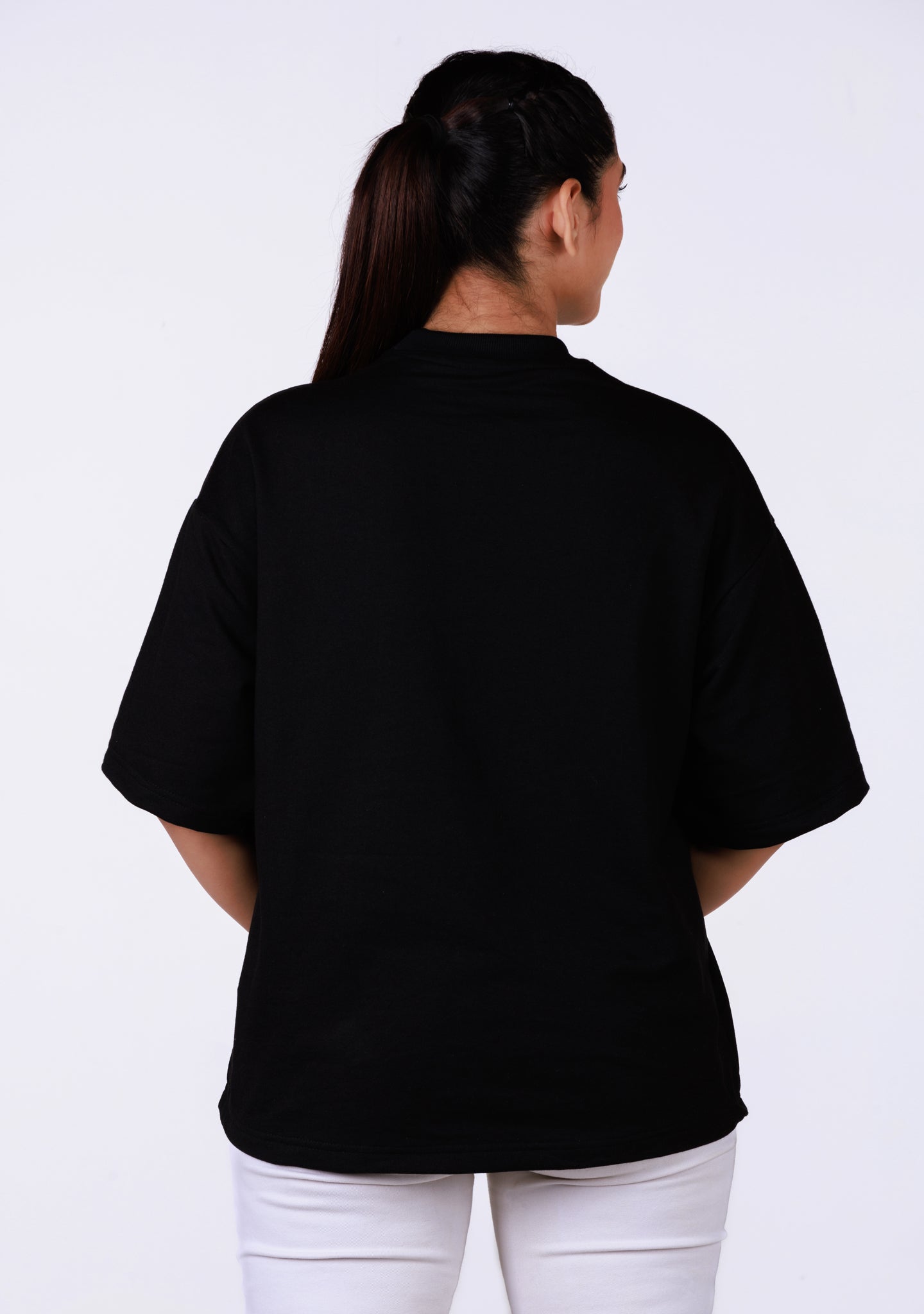 Ladies Over Size T-Shirt- Black