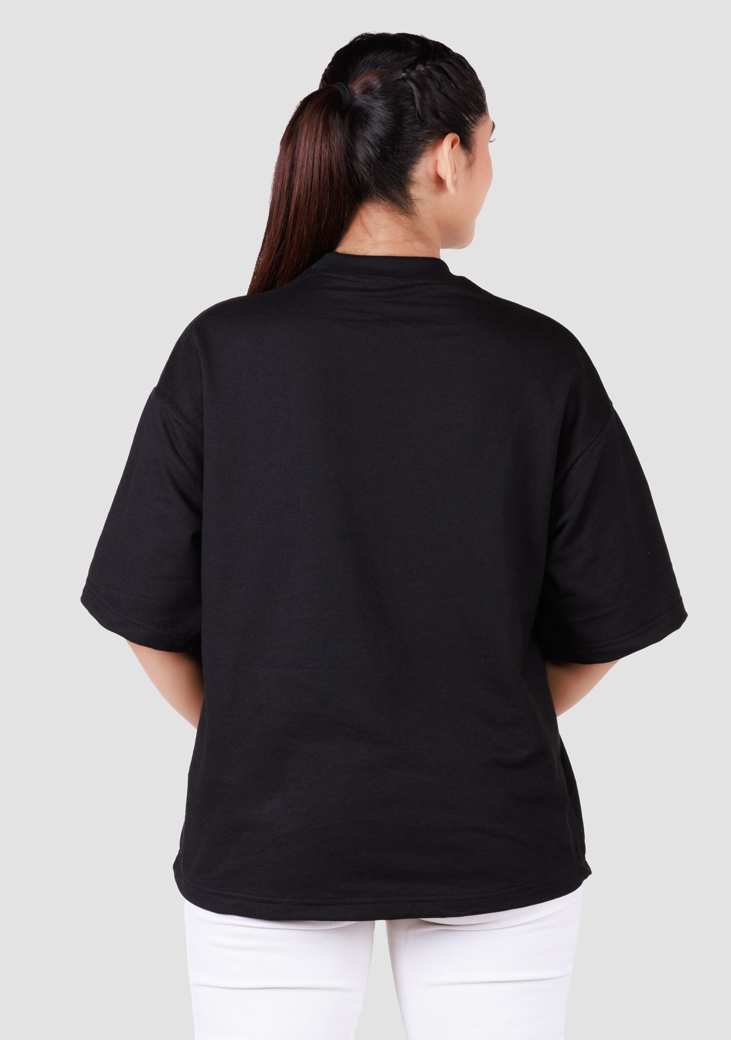 Ladies Over Size T-Shirt- Black