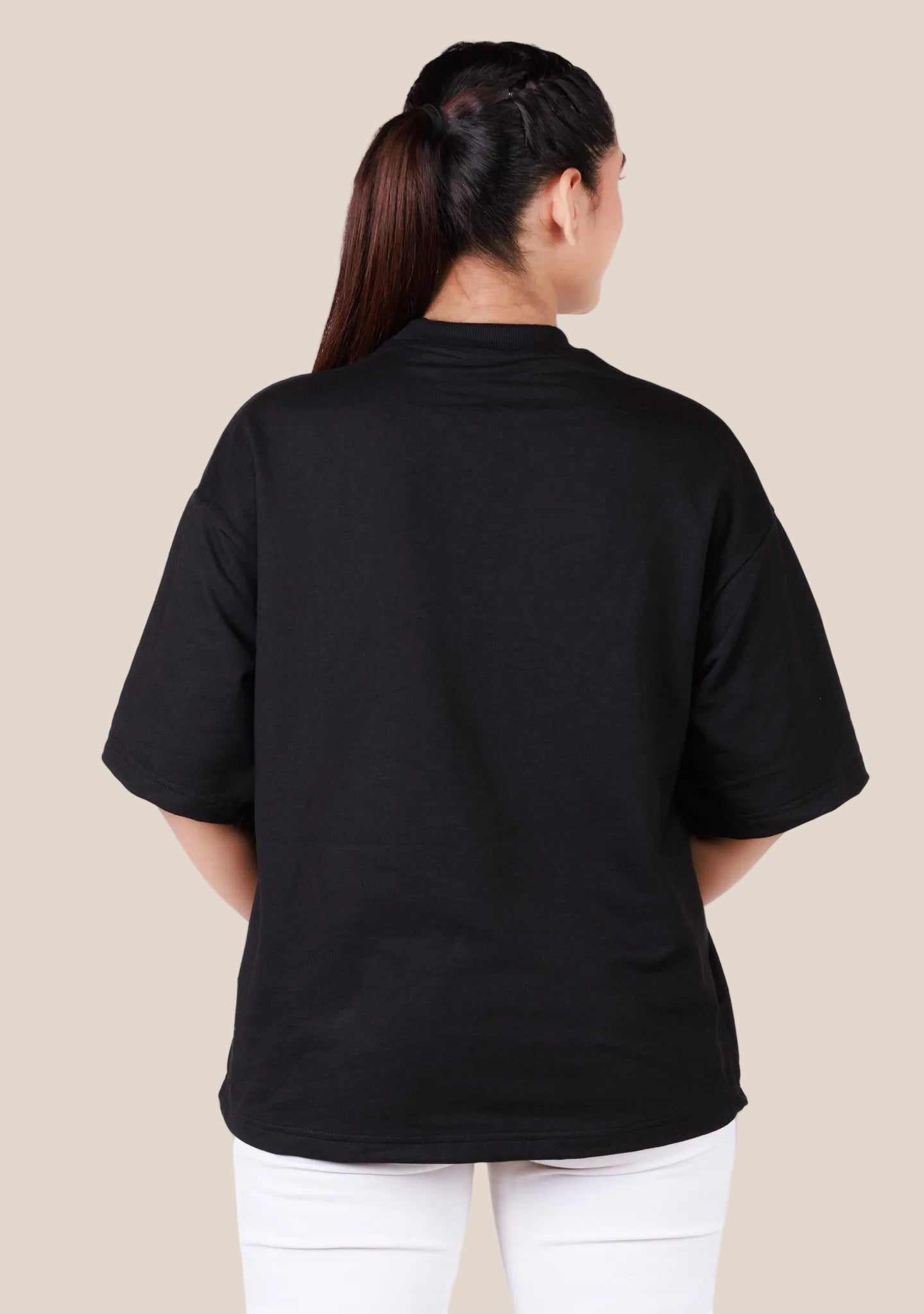 Ladies Over Size T-Shirt- Black