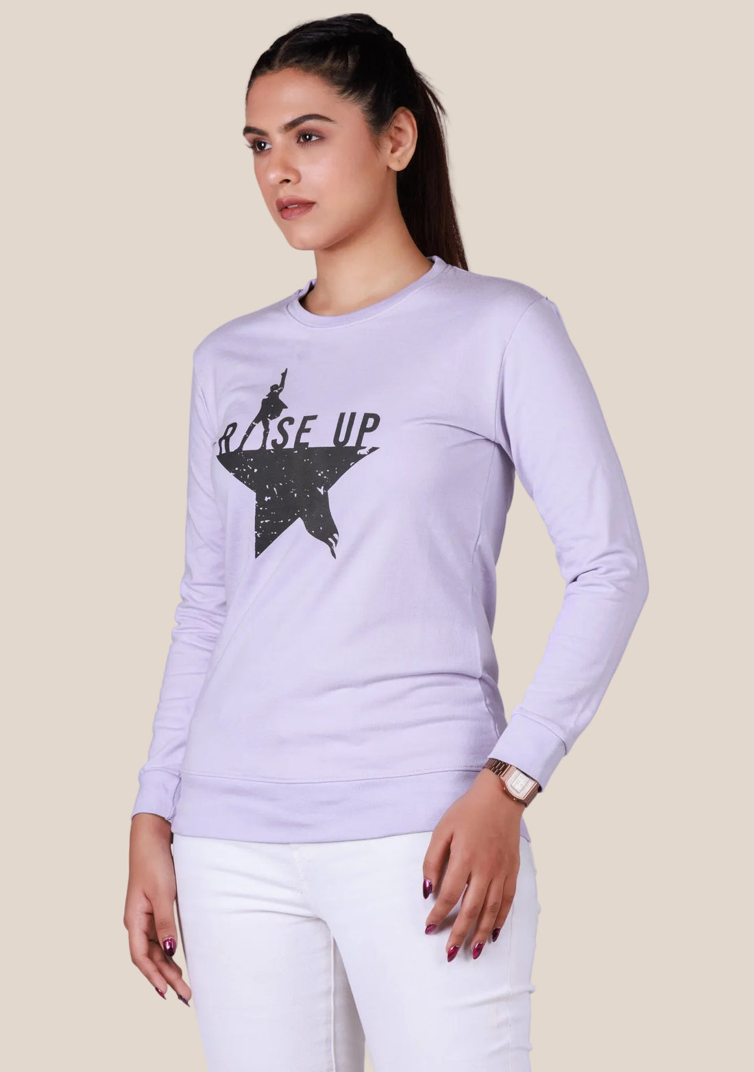 Ladies Long Sleeve Top - Light Lavender