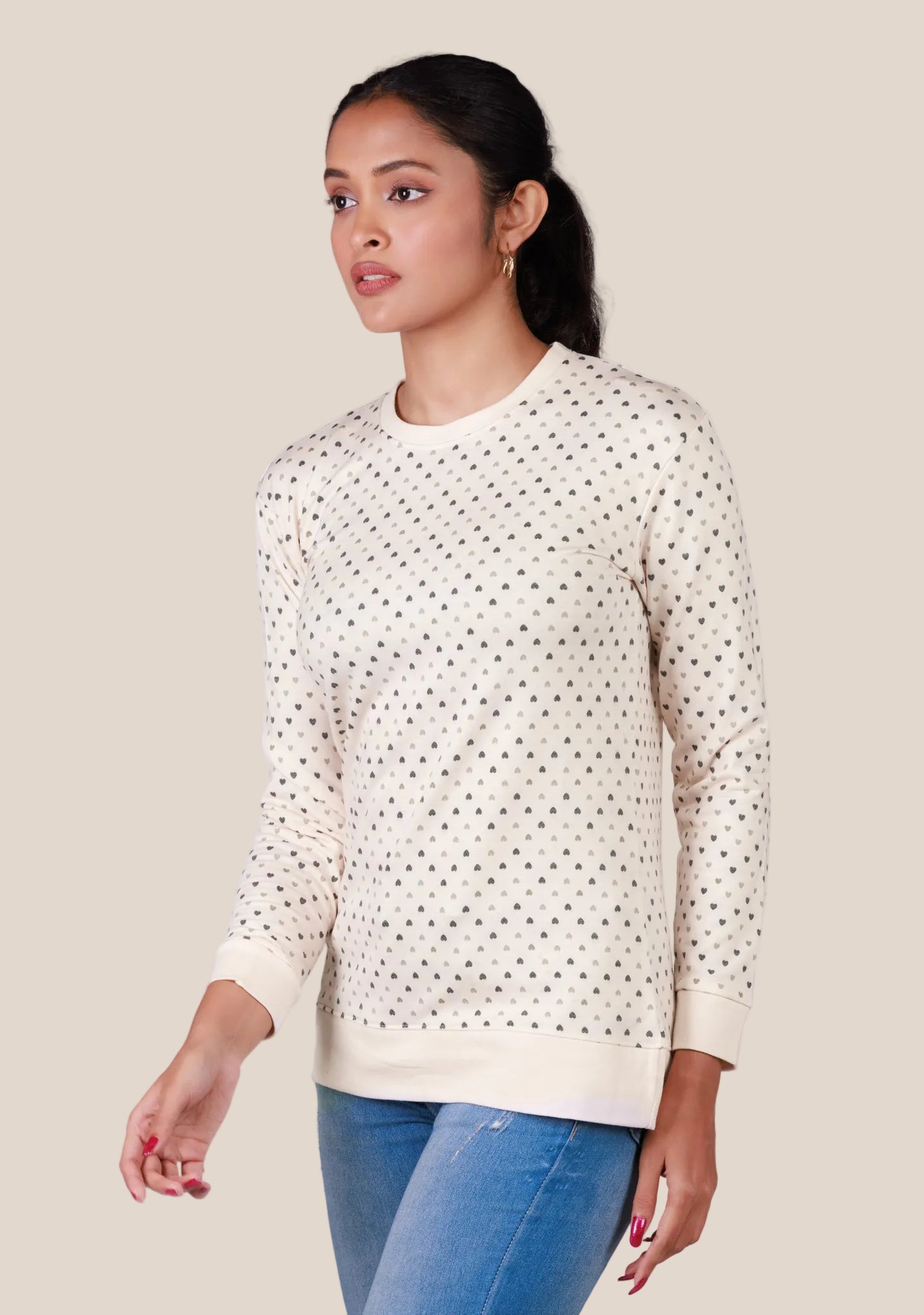 Ladies Long Sleeve Top - Beige